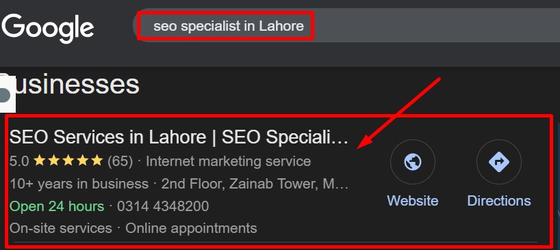 Local SEO Expert Lahore